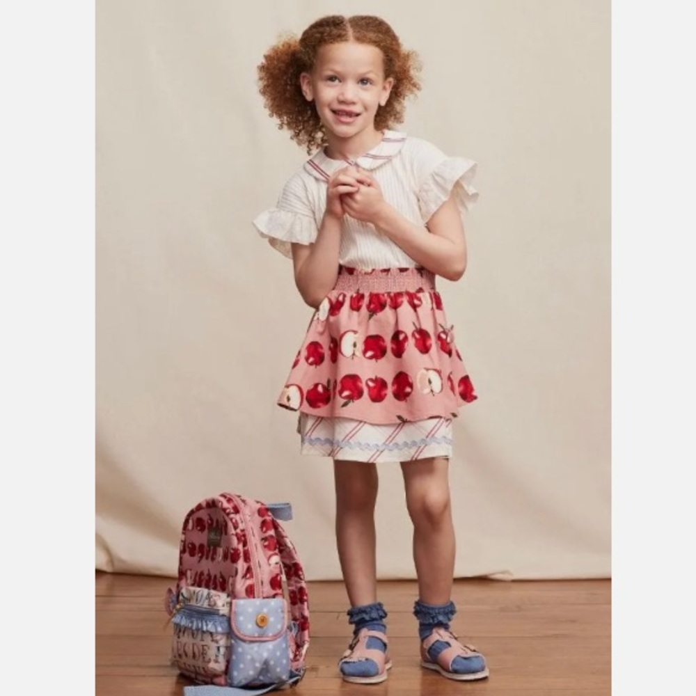 Matilda Jane Heart to Heart apple outfit + backpack